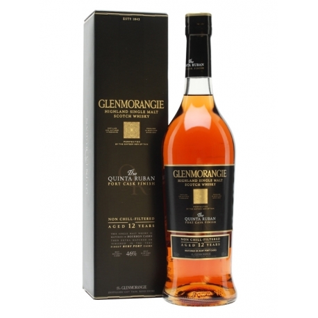 GLENMORANGIE QUINTA RUBAN HIGHLAND SINGLE MALT 12 Y.O. 0.7 L su dėž.